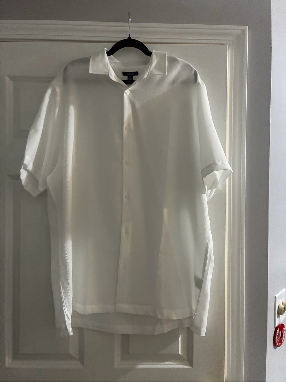 Alfani White Short-Sleeve Camp Collar Shirt